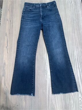 FRAME Le Crop Mini Boot Jeans Women’s Size 27 Dark Wash Raw Hem